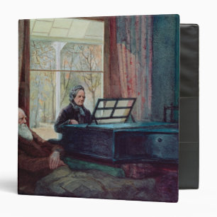 Charles Darwin and his wife at the Piano 3 Ring Binder
