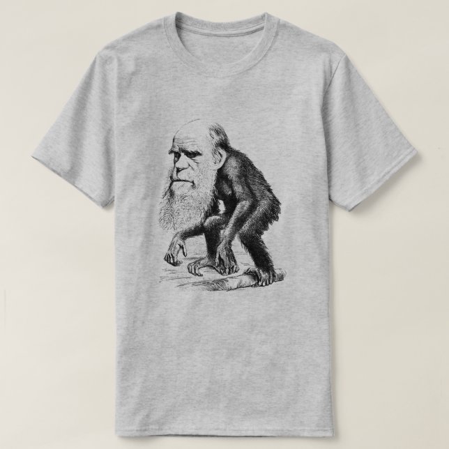 Charles Darwin As An Ape T-Shirt (Design Front)