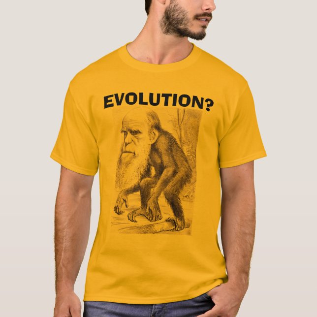 Charles Darwin Evolution? T-Shirt (Front)