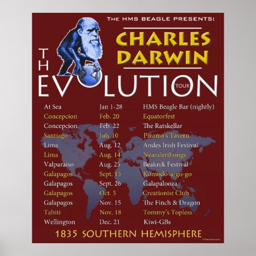 Charles Darwin Evolution Tour Poster