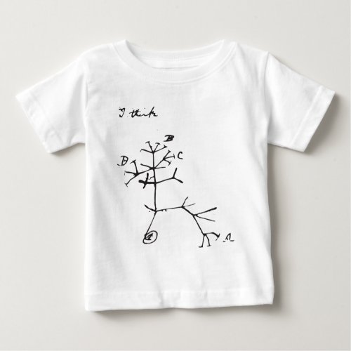 Charles Darwin _ I Think Black Baby T_Shirt