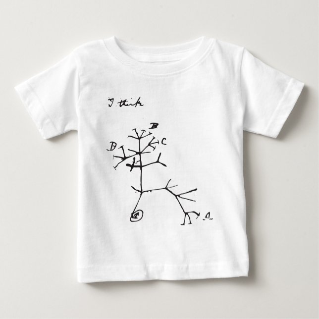 Charles Darwin - I Think (Black) Baby T-Shirt (Front)