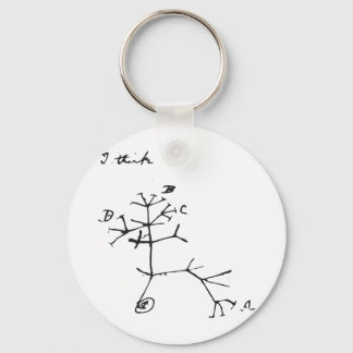 Charles Darwin - I Think (Black) Keychain