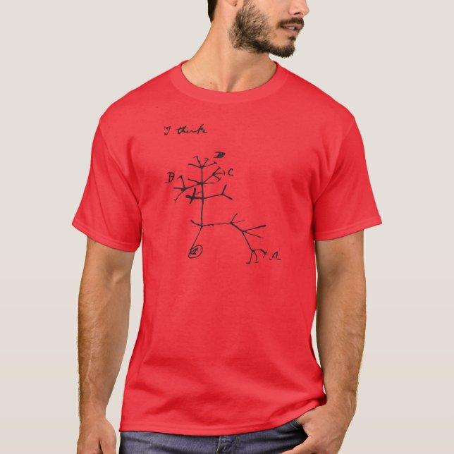 Charles Darwin - I Think (Black) T-Shirt (Front)