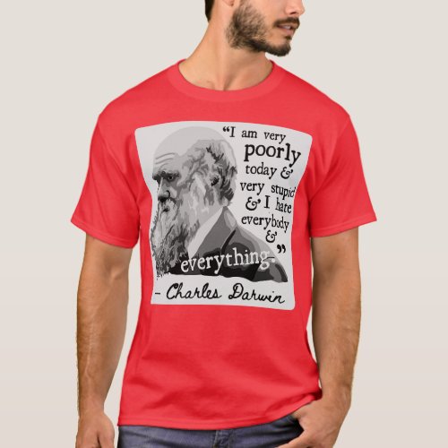 Charles Darwin Portrait and Quote 1 T_Shirt