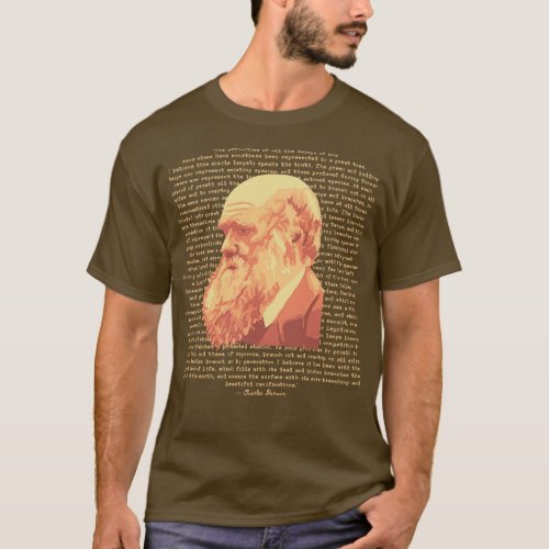 Charles Darwin Portrait and Quote T_Shirt