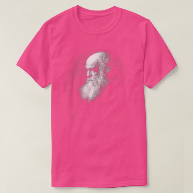 Charles Darwin Portrait Face Evolution Atheist gif T-Shirt (Design Front)