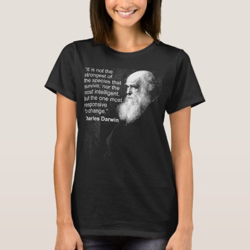 Charles Darwin Portrait quote Evolution Atheist gi T_Shirt