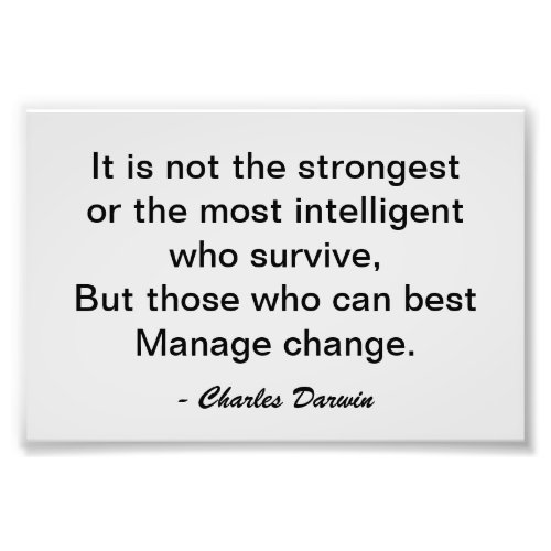 Charles Darwin Surviving Change Motivation Quote Photo Print