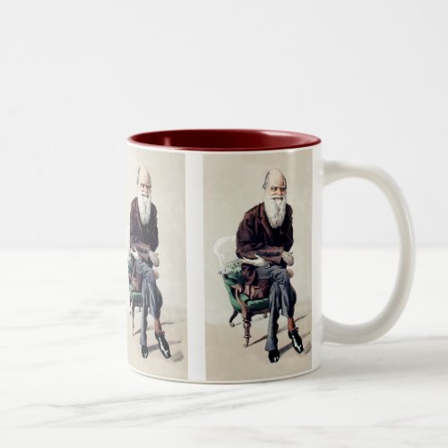 Charles Darwin Vanity Fair Illustration Two_Tone Coffee Mug
