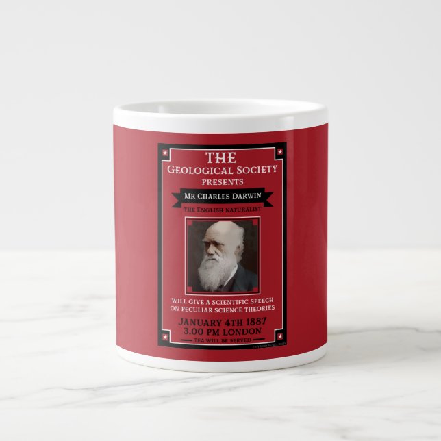 Charles Darwin Vintage Repro Retro  Giant Coffee Mug (Front)