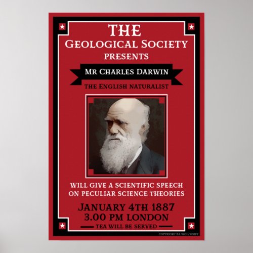 Charles Darwin Vintage Repro Retro  Poster