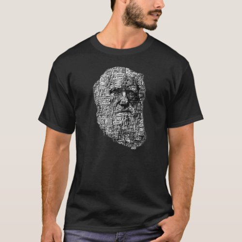 Charles Darwin Word Face T_Shirt