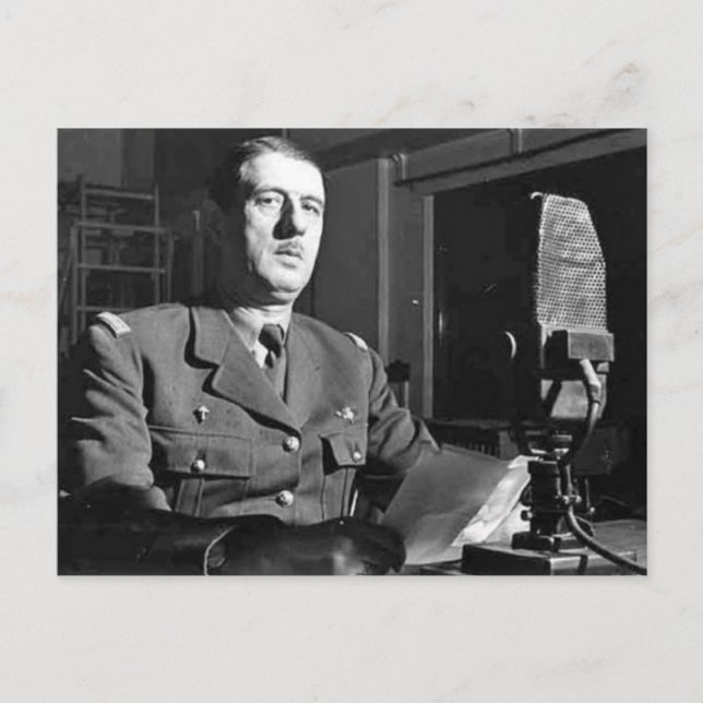 Charles De Gaulle Portrait Postcard (Front)