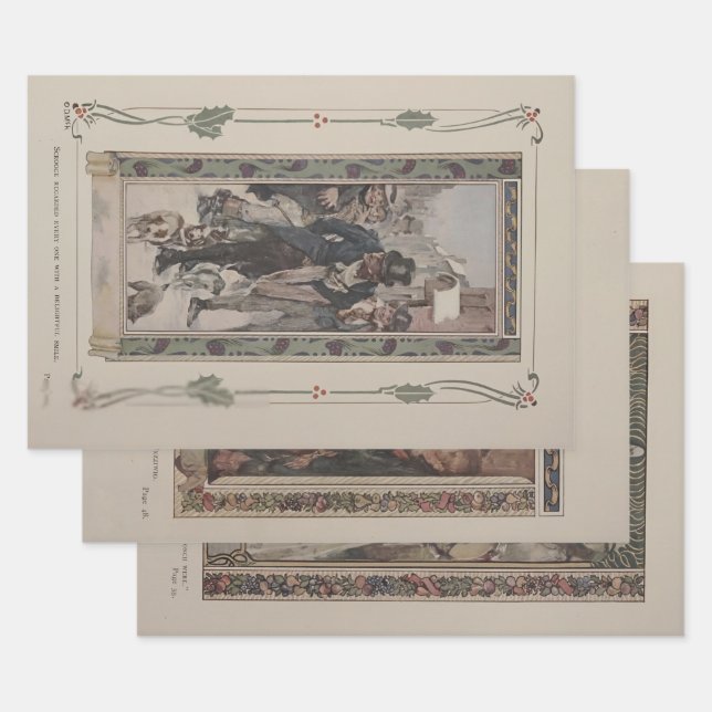 Charles Dickens' A Christmas Carol 1914 Gift Wrap  (Set)