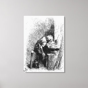 Charles Dickens at the Blacking Factory an Canvas Print