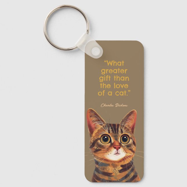 Charles Dickens Cat Quote Keychain (Front)