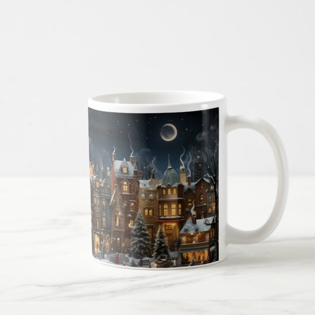 Charles Dickens Christmas Village Design Coffee Mu Coffee Mug (Right)
