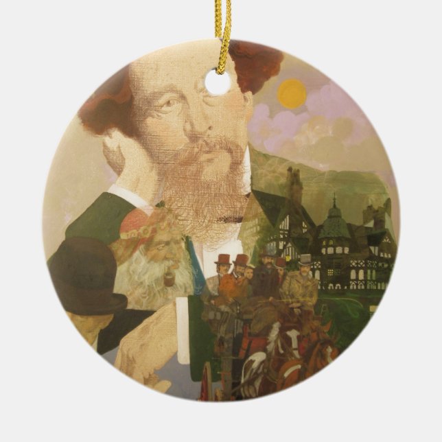 Charles Dickens, English Author Ceramic Ornament (Front)
