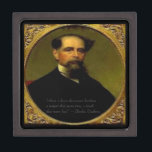 Charles Dickens & Heartfelt Quote Keepsake Box<br><div class="desc">You are viewing a tee, mug, cap, bag, or other gift or collectible by Rick London made exclusively for RickLondonDesigns.com. This item features a graphic of Charles Dickens and one of his most famous quotes, "Have a heart that never hardens, a temper that never tires, a touch that never hurt”....</div>