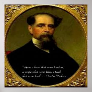 Charles Dickens & Heartfelt Quote Poster