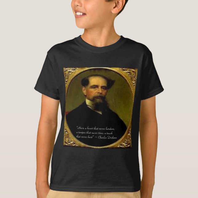 Charles Dickens & Heartfelt Quote T-Shirt (Front)