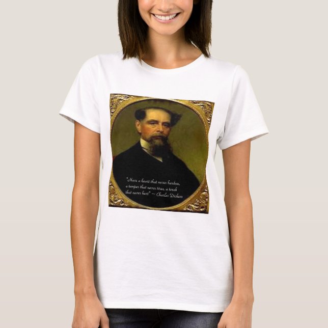 Charles Dickens & Heartfelt Quote T-Shirt (Front)