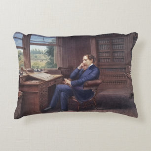Charles Dickens in His Study Accent Pillow