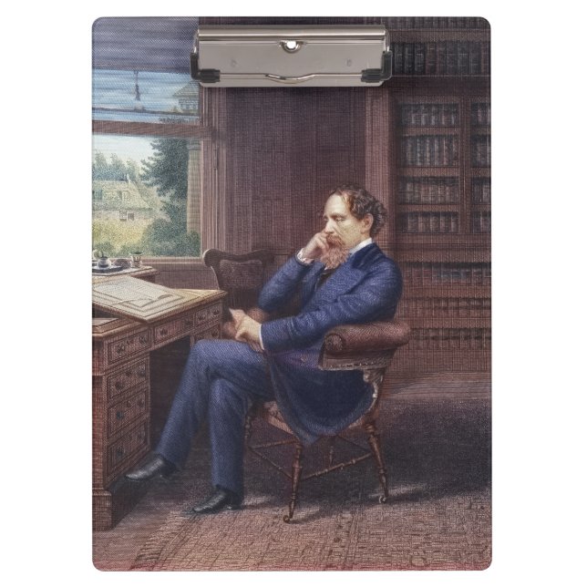 Charles Dickens in His Study Clipboard (Front)