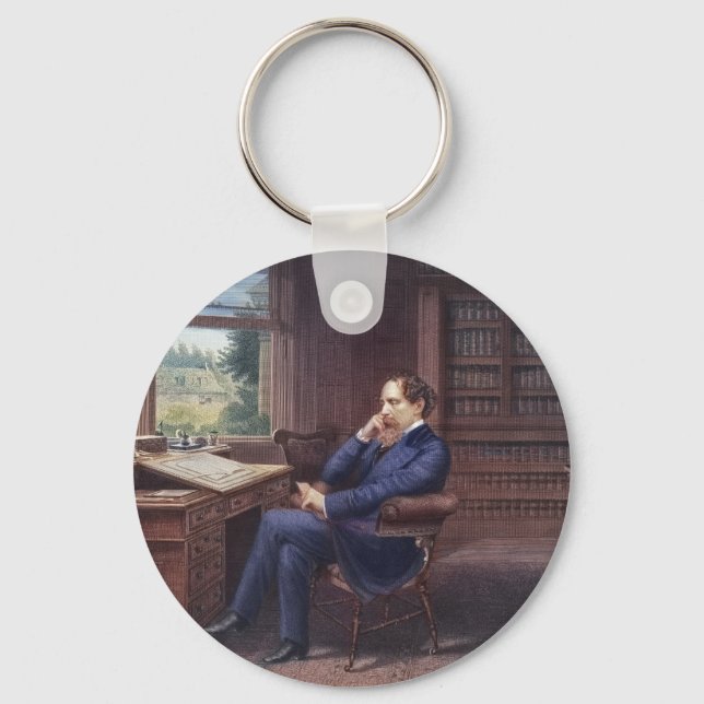 Charles Dickens in His Study Keychain (Front)