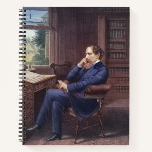 Charles Dickens in His Study Notebook