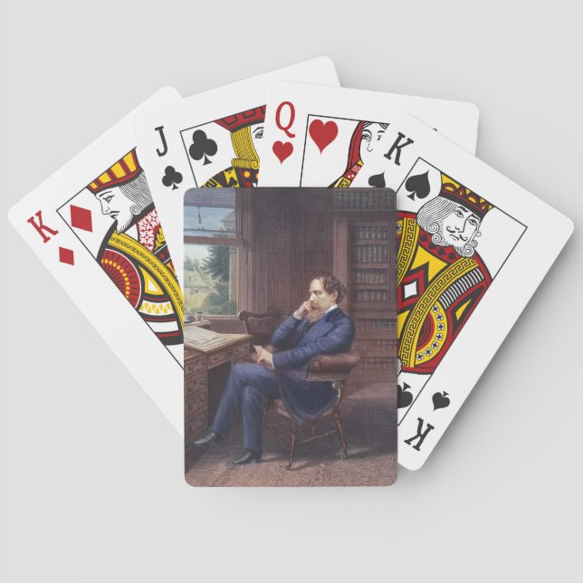 Charles Dickens in His Study Poker Cards (Back)