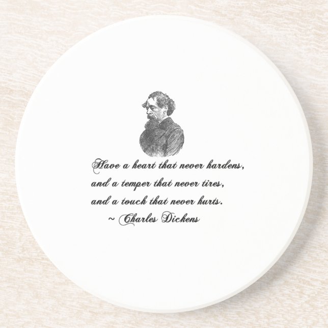 Charles Dickens Our Mutual Friend Quote Drink Coaster (Front)
