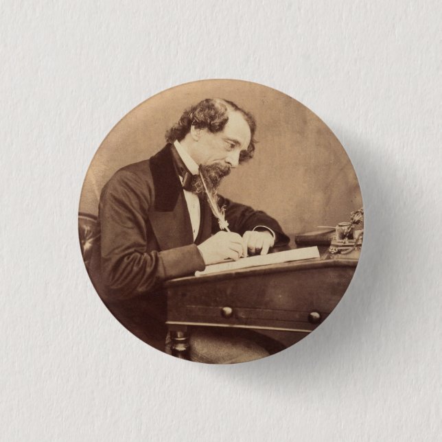 Charles Dickens Pinback Button (Front)