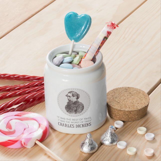 Charles Dickens Portrait and Quote Candy Jar (In Situ)