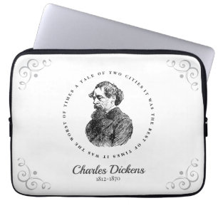 Charles Dickens Portrait and Quote Laptop Sleeve