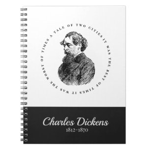 Charles Dickens Portrait and Quote Notebook