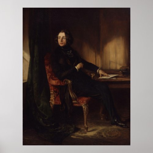 Charles Dickens Portrait by Daniel Maclise Poster