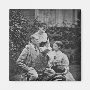 Charles Dickens with two of his daughters Magnet