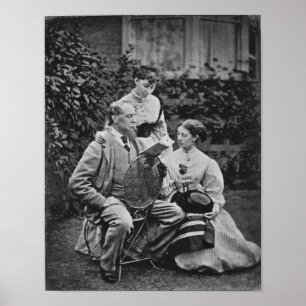Charles Dickens with two of his daughters Poster
