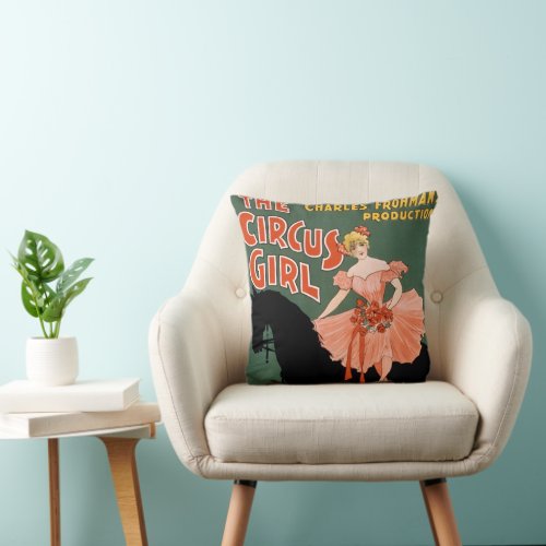 Charles Frohmans Production The Circus Girl 3 Throw Pillow