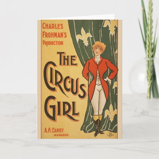 Charles Frohman's Production, The Circus Girl Card (Front)