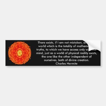 Charles Hermite Quotation About Math And Truth Bumper Sticker by spiritcircle at Zazzle