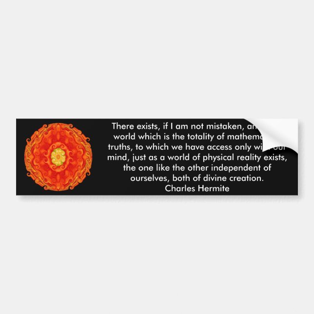 Charles Hermite quotation about math and truth Bumper Sticker (Front)