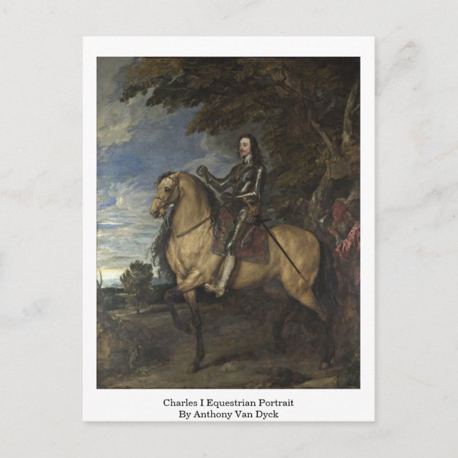 Charles I Equestrian Portrait By Anthony Van Dyck Postcard (Front)
