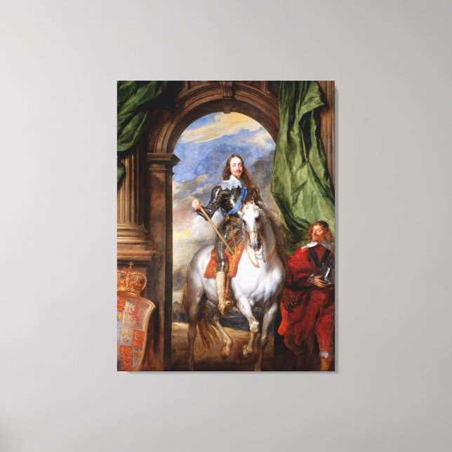 Charles I on Horseback by Van Dyck Canvas Print (Front)