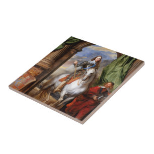 Charles I on Horseback by Van Dyck Ceramic Tile