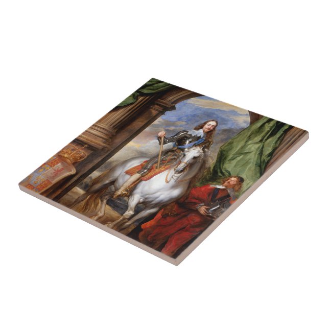 Charles I on Horseback by Van Dyck Ceramic Tile (Side)