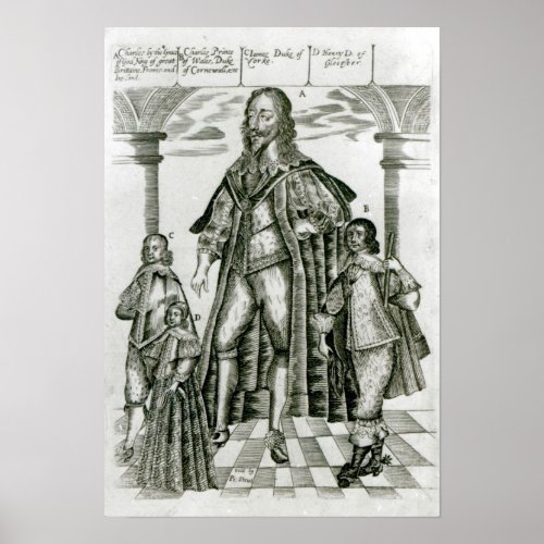 Charles I with his Children Poster