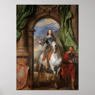 Charles I with M. de St Antoine - Anthony van Dyck Poster